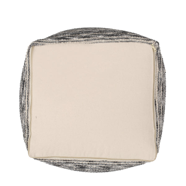 Gdf Studio Ricketson Lazenby Boho Handcrafted Fabric Cube Pouf Ivory Gray And Black