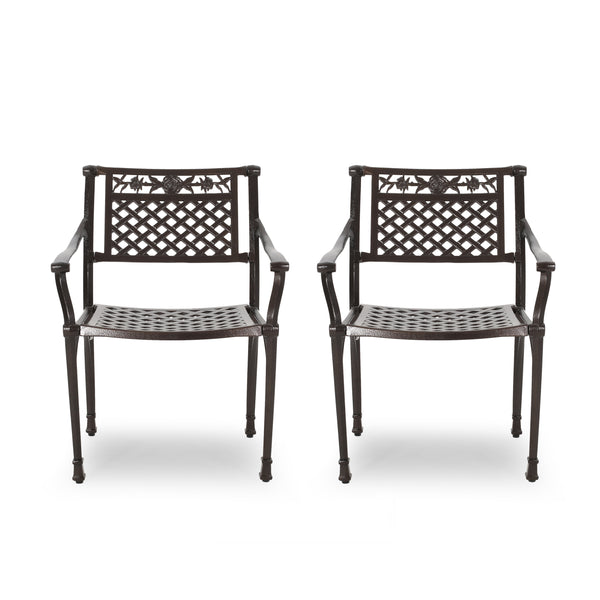 gdf studio Ridgecrest Traditional Outdoor Aluminum Dining Chair (Set of 2)
