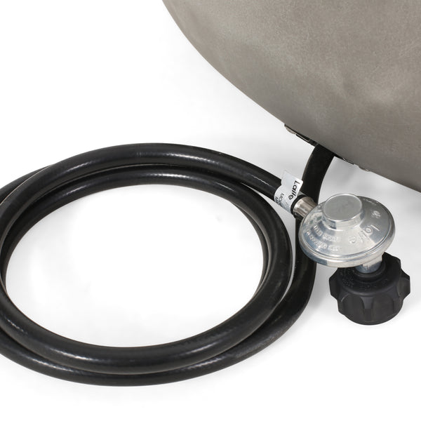 Gdf Studio Riga Outdoor 50 000 BTU Lightweight Concrete And Ceramic Circular Fire Pit (No Tank Holder) Light Gray And Black