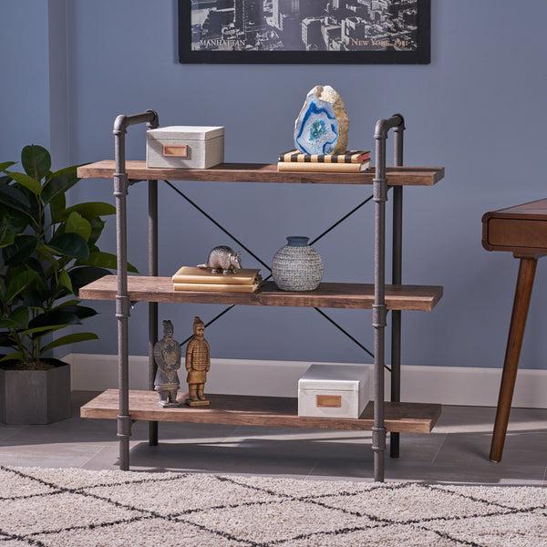 Gdf Studio Riley Industrial Pipe Design 3-Shelf Etagere Bookcase