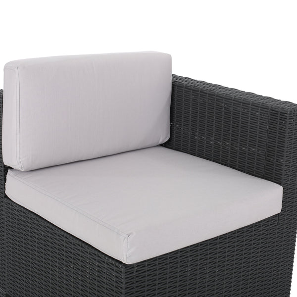 Gdf Studio Riley Outdoor All Weather Faux Wicker 5 Seater Sectional Sofa Set With Cushions
