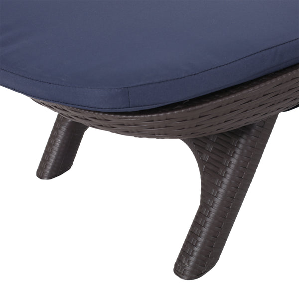 Gdf Studio Riley Outdoor Faux Wicker Chaise Lounges With Cushion (Set Of 2)