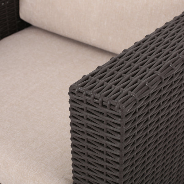 Gdf Studio Riley Outdoor Wicker Print Club Chair With Cushions (Set Of 2)