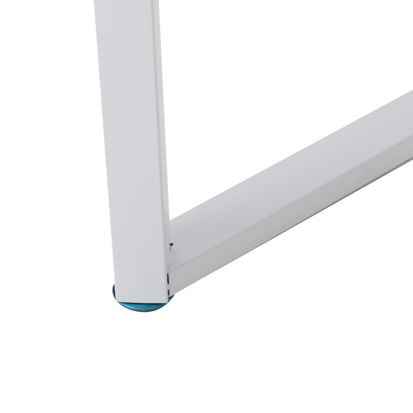 Gdf Studio Rivendell Modern Black And White Iron Office Desk With Tempered Glass Top