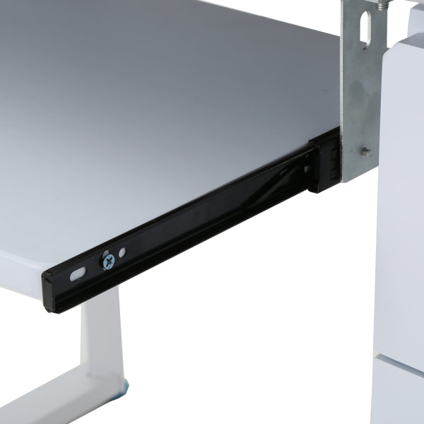 Gdf Studio Rivendell Modern Black And White Iron Office Desk With Tempered Glass Top