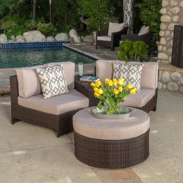Gdf Studio Riviera 4pc Outdoor Chat Set W/ Storage Trunk