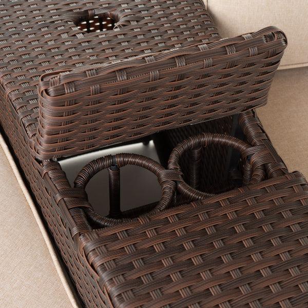 Gdf Studio Riviera 4pc Outdoor Chat Set W/ Storage Trunk