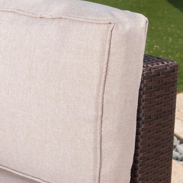 Gdf Studio Riviera 6pc Outdoor Sectional Sofa Set W/ Storage Trunk & Ice Bucket