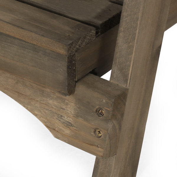 Gdf Studio Robin Outdoor Firwood 3 Tiered Shelf Gray