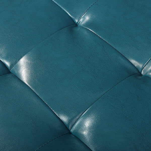 Gdf Studio Robin Teal Leather Storage Ottoman Bench