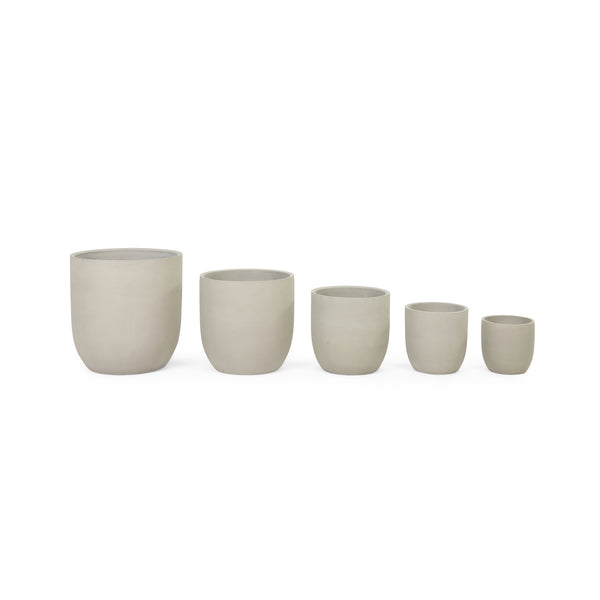 Gdf Studio Rochelle Outdoor Cast Stone Planters (Set Of 5)