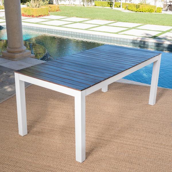 Gdf Studio Rodanthe Outdoor Dark Brown Finished Acacia Wood Dining Table