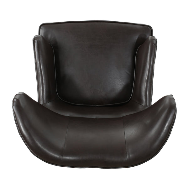 Gdf Studio Romford Leather High Back Wingback Armchair