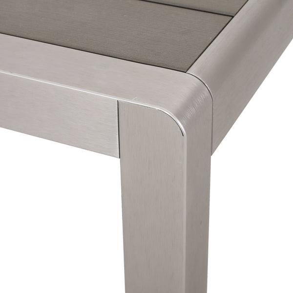 Gdf Studio Rorik Outdoor Modern 4 Seater Aluminum Dining Set With Faux Wood Table Top