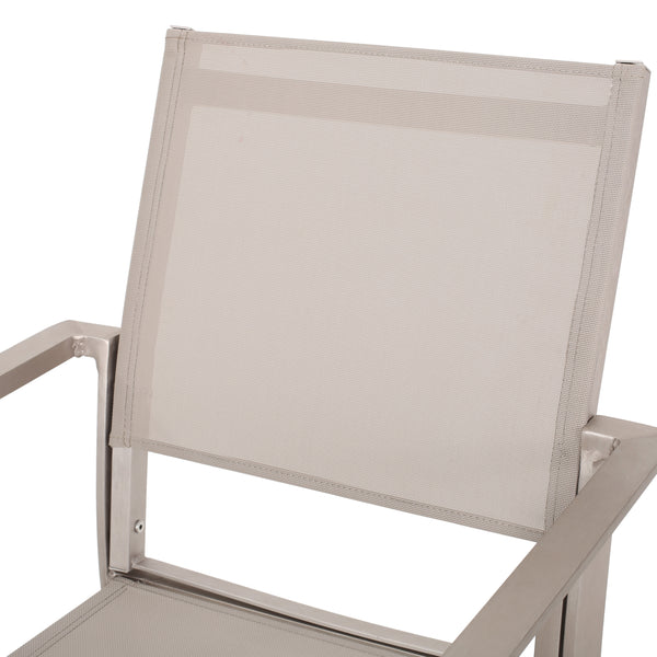 Gdf Studio Rorik Outdoor Modern 4 Seater Aluminum Dining Set With Tempered Glass Table Top