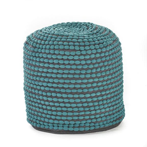 Gdf Studio Rosalyn Handcrafted Modern Water-Resistant Fabric Ottoman Pouf