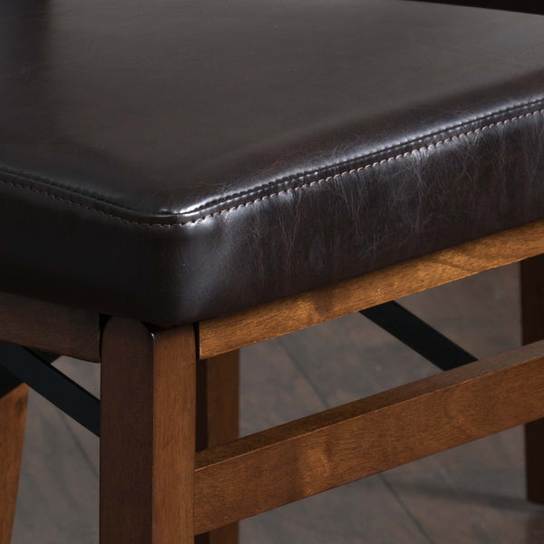 Gdf Studio Rosalynn Brown Leather Folding Dining Chairs (Set Of 2)
