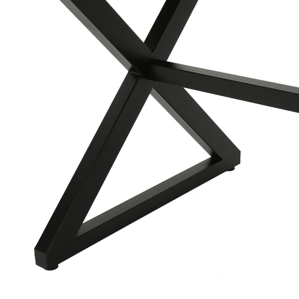 Gdf Studio Rosarito Outdoor Aluminum Dining Table With Black Steel Frame