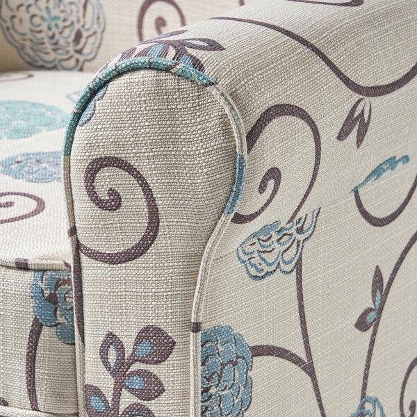 Gdf Studio Roseville Scrolled Back Floral Print Fabric Club Chair