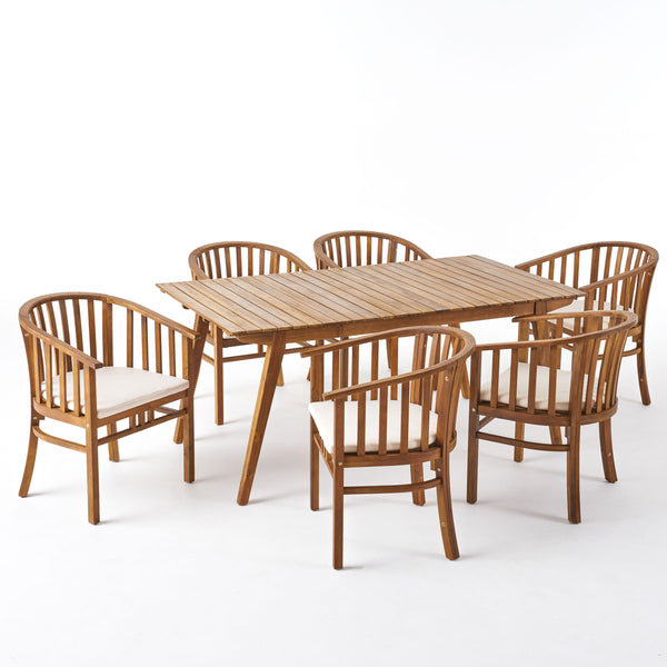 gdf studio Rosin Outdoor 6 Seater Acacia Wood Dining Set