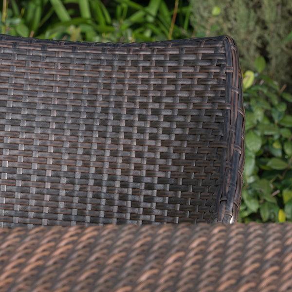 Gdf Studio Rosy Outdoor 7 Piece Wicker Hexagon Dining Set With Stacking Chairs