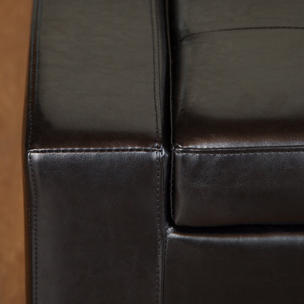 Gdf Studio Rothwell Contemporary Tufted Bonded Leather Storage Ottoman Bench