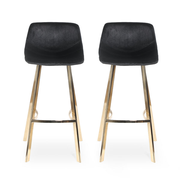 Gdf Studio Rubani Modern Glam Velvet Bar Stool (Set Of 2)