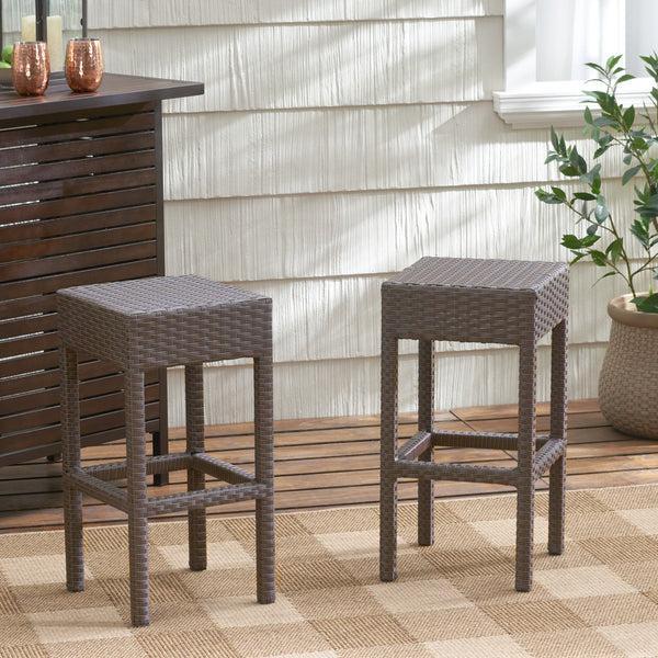 Gdf Studio Rudolfo 28-Inch Outdoor Backless Bar Stools (Set Of 2)