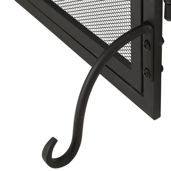 Gdf Studio Rue Modern Iron Folding Fireplace Screen With Door And Tools