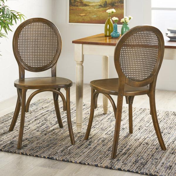 Gdf Studio Ruhan Wooded Cane Back Dining Chair (Set Of 2)