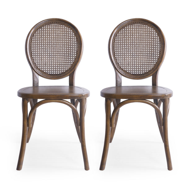 gdf studio Ruhan Wooded Cane Back Dining Chair (Set of 2)