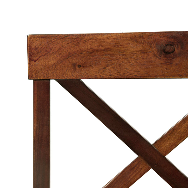 Gdf Studio Rumbrook Farmhouse Acacia Wood And Iron 7 Piece Dining Set Natural Rustic Metal And Rich Mahogany