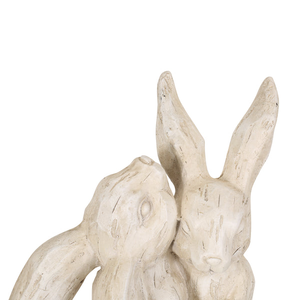 Gdf Studio Russel Outdoor Rabbit Couple Garden Statue White