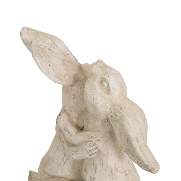 Gdf Studio Russel Outdoor Rabbit Couple Garden Statue White