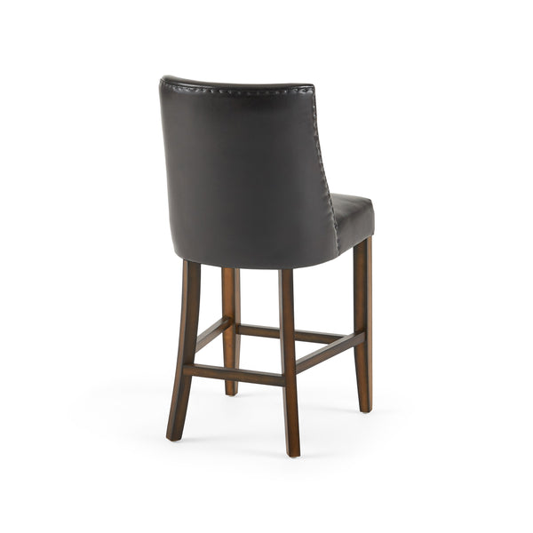 Gdf Studio Rydel 27-Inch Brown Leather Nailhead Accent Counter Stools (Set Of 2)