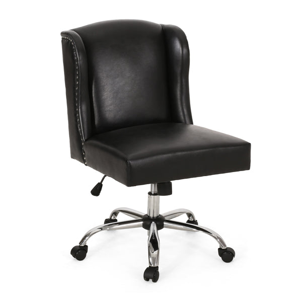 Gdf Studio Ryilee Contemporary Wingback Swivel Office Chair