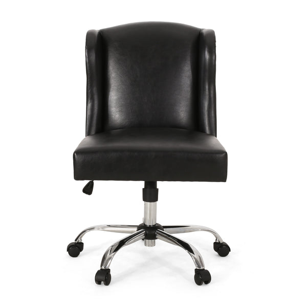 Gdf Studio Ryilee Contemporary Wingback Swivel Office Chair