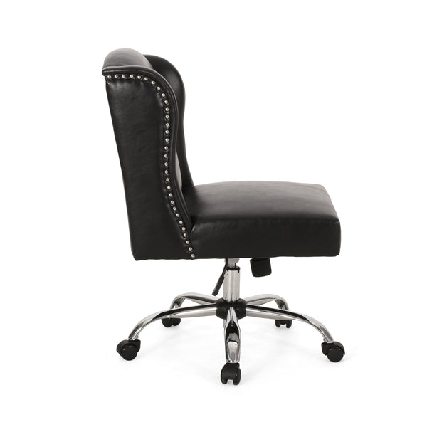 Gdf Studio Ryilee Contemporary Wingback Swivel Office Chair