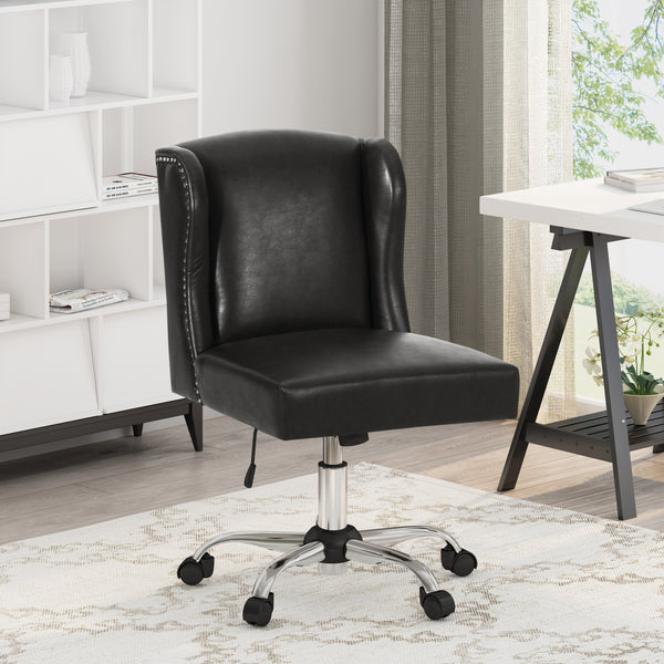 gdf studio Ryilee Contemporary Wingback Swivel Office Chair