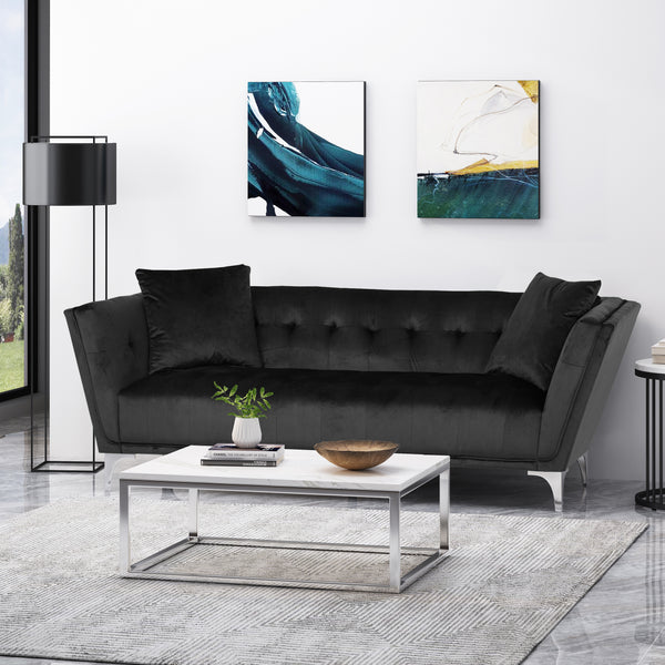 gdf studio Ryliegh Modern Glam 3 Seater Velvet Sofa