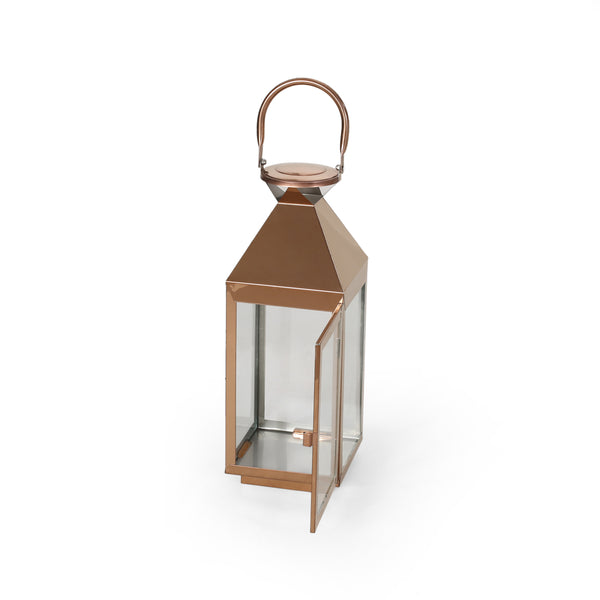 gdf studio Sabina 16" Modern Outdoor Stainless Steel Lantern