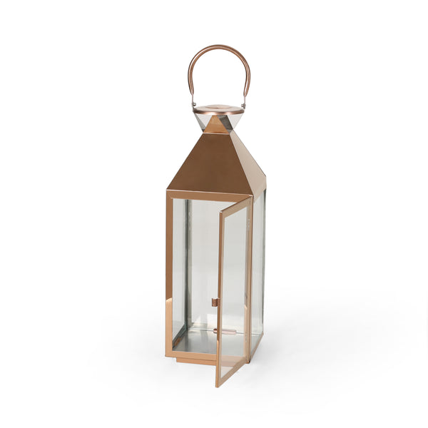 gdf studio Sabina 22" Modern Outdoor Stainless Steel Lantern