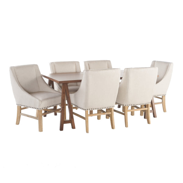 gdf studio Sabrina Farmhouse 7 Piece Wood Dining Set