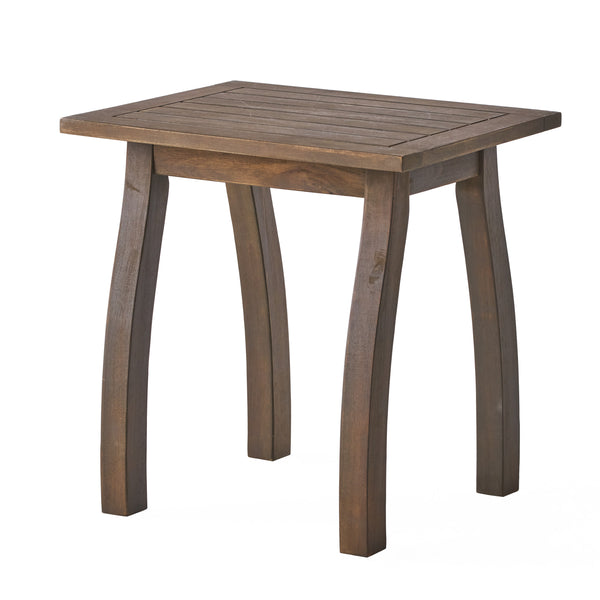 Gdf Studio Sadie Outdoor Acacia Wood Accent Table Gray Finish