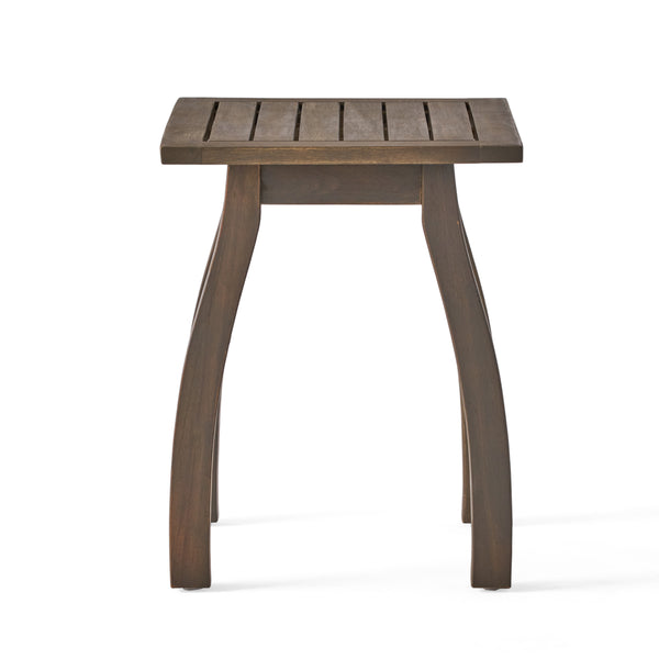 gdf studio Sadie Outdoor Acacia Wood Accent Table Gray Finish