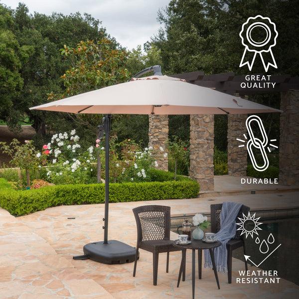 Gdf Studio Sahara Outdoor Water Resistant Canopy W/ Plastic Base Aluminum Pole