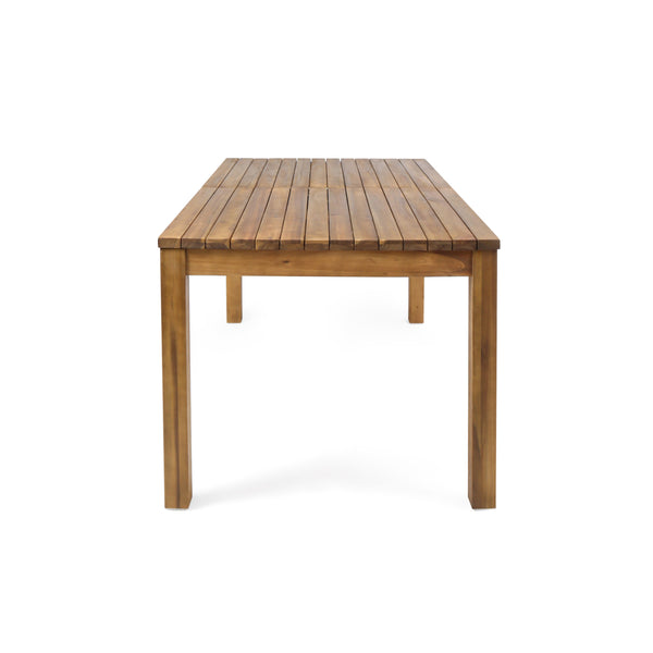 Gdf Studio Sakura Outdoor 7 Piece Acacia Wood Dining Set With Expandable Dining Table