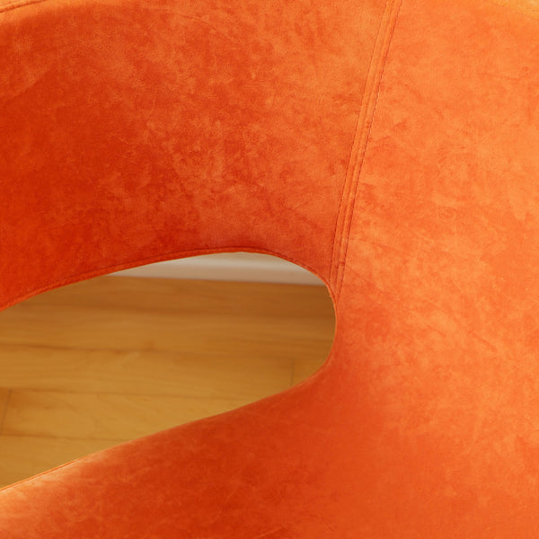 Gdf Studio Salazar Modern Retro Orange Fabric Accent Chair With Stainless Steel Legs