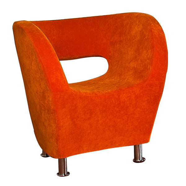 gdf studio Salazar Modern Retro Orange Fabric Accent Chair with Stainless Steel Legs