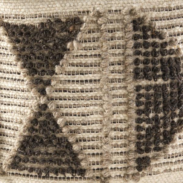 Gdf Studio Sally Cube Pouf Boho Gray And Ivory Wool And Cotton